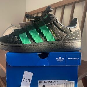 Adidas Kids Campus 00s J Black with Green Stripes